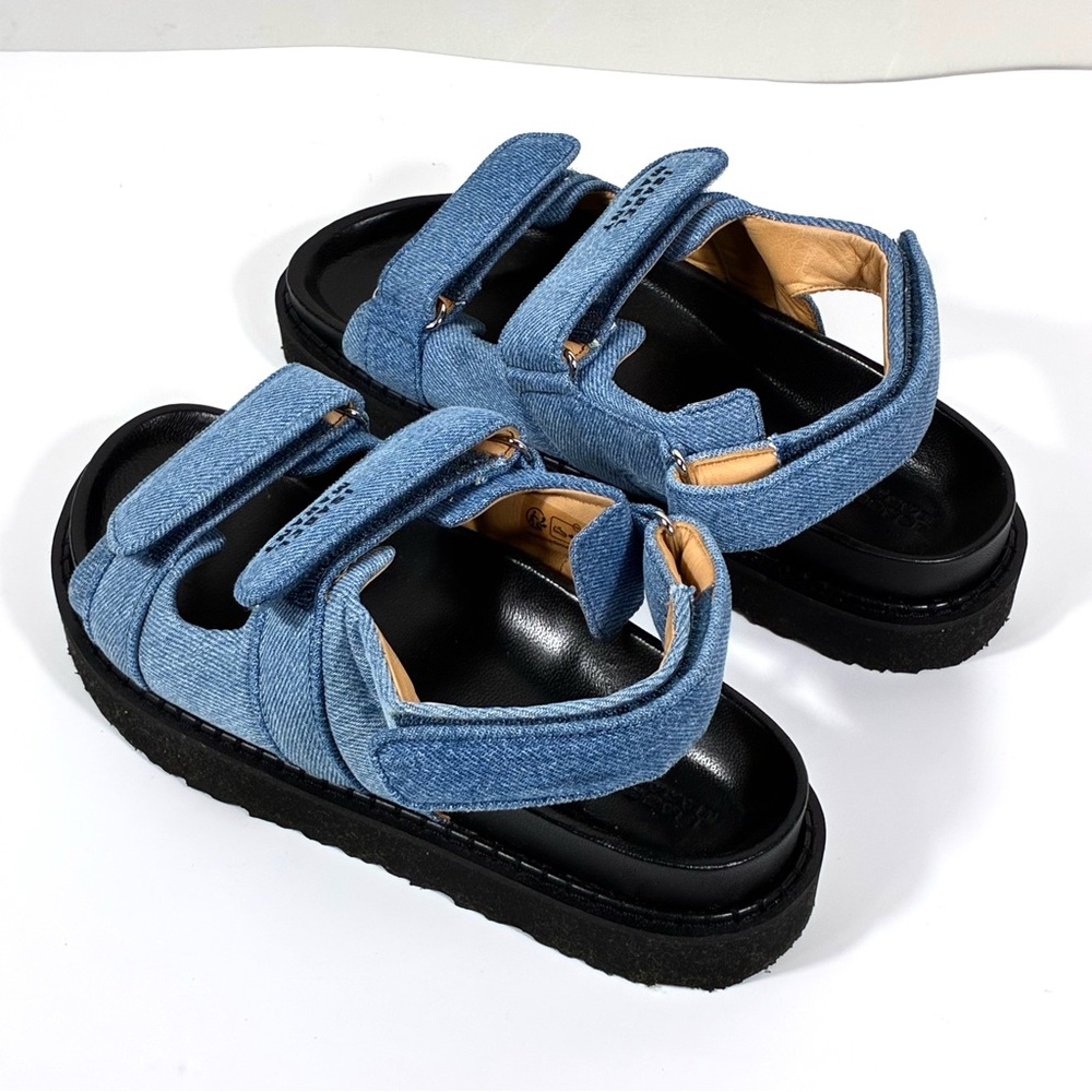 Isabel Marant Madee Platform Sandals Denim Light Blue 40 9 NEW Flat - Picture 9 of 17